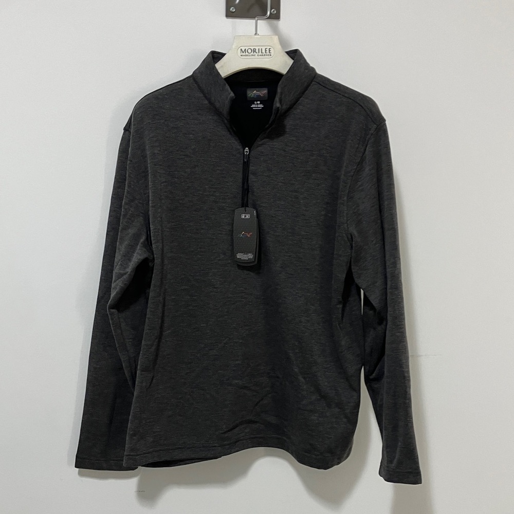 Greg Norman Collection Men's Zip Up Sweater - Dark Gray